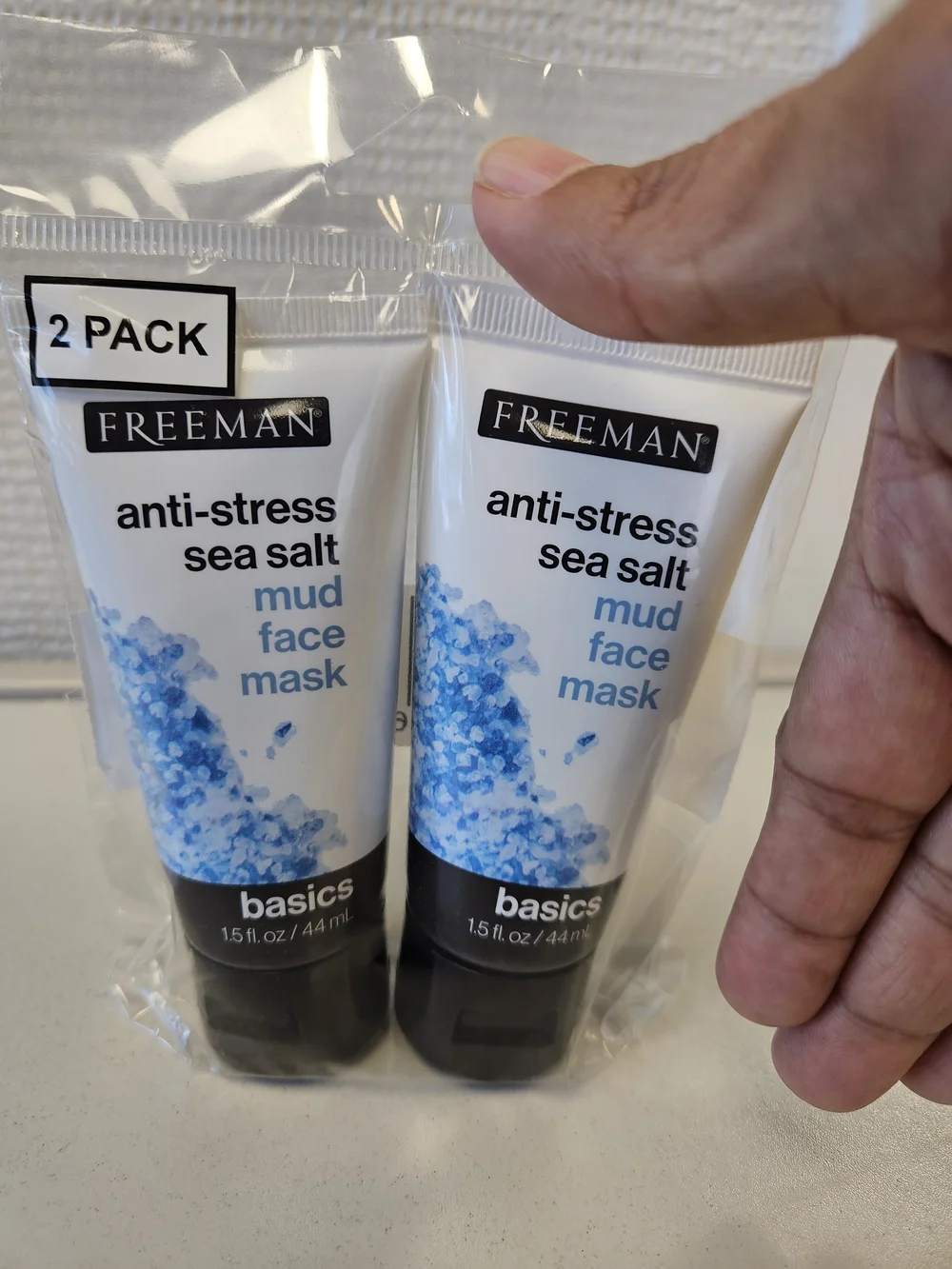 Basics Anti-Stress Sea Salt Mud Face Mask - Blue (2 Pack)